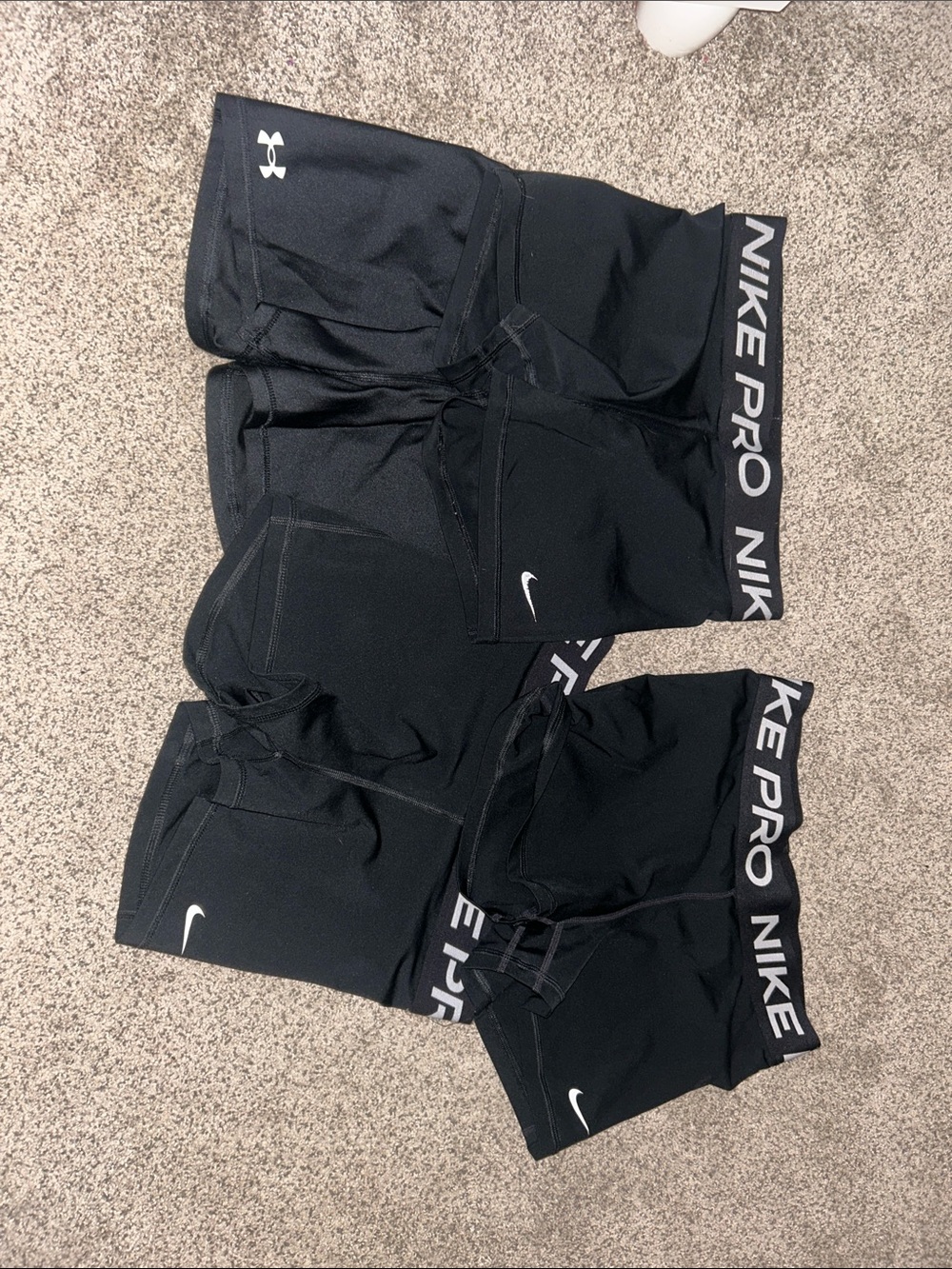 Nike Black Performance Compression Shorts Trio